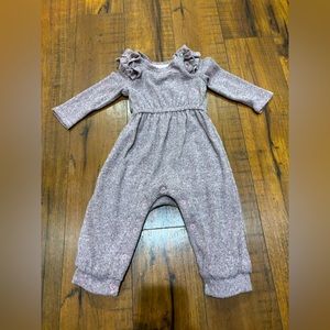 Bonnie Baby Girl Ruffled Hacci Coverall Size 6-9 Months